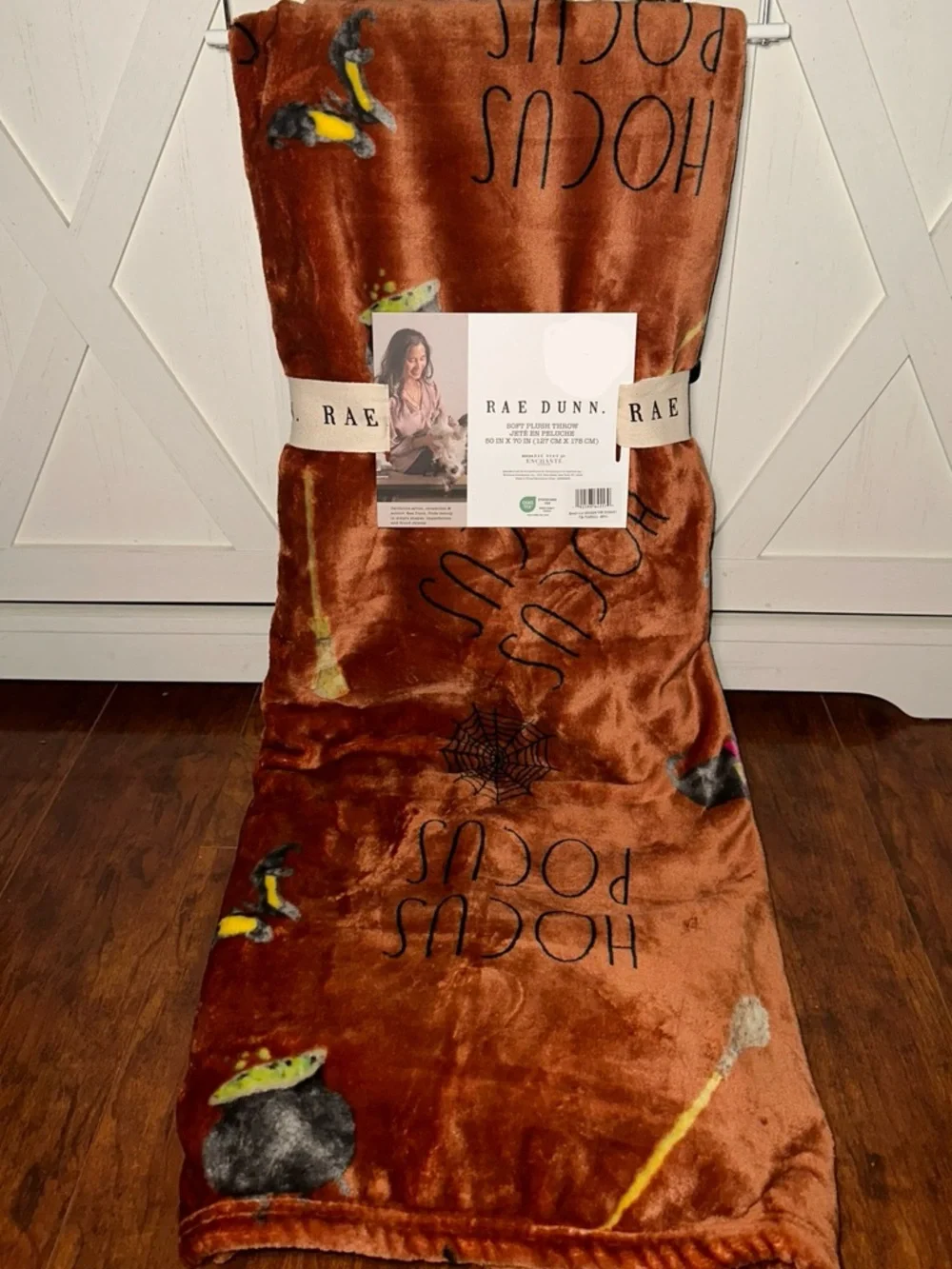Rae Dunn Halloween “Hocus Pocus” Plush Throw Blanket